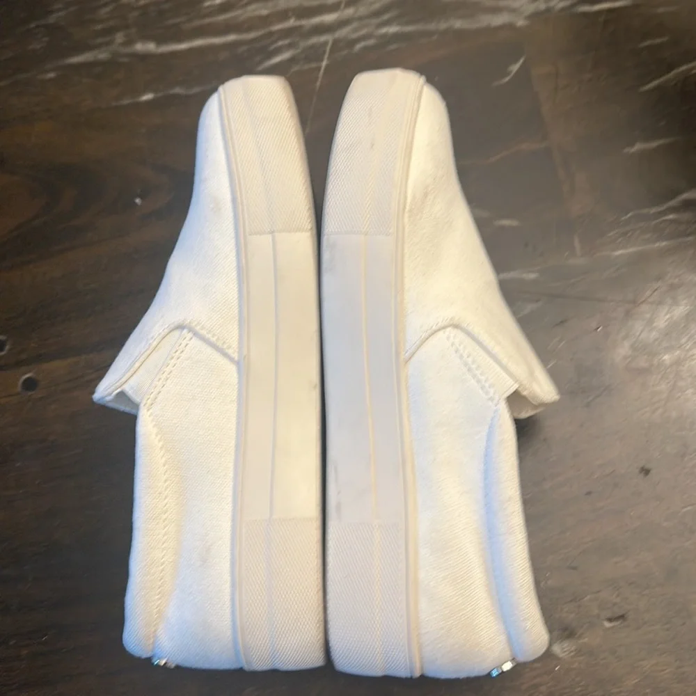 Steve Madden White Canvas Platform Loafers sneakers women size 7
